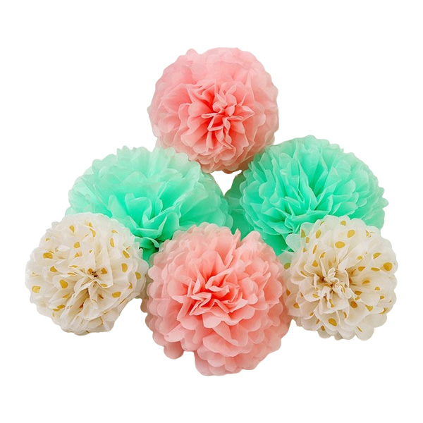 Pompons en papier de soie